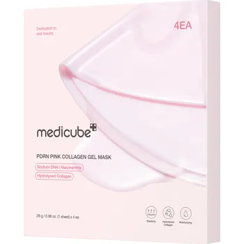 Pleťová maska Medicube Pink Collagen sada: kolagenová gelová maska na obličej, 4 ks/1 balení