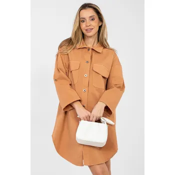 Dámské šaty RUE PARIS Oversize košilové šaty Nemmi tmavě oranžové Velikost: UNI