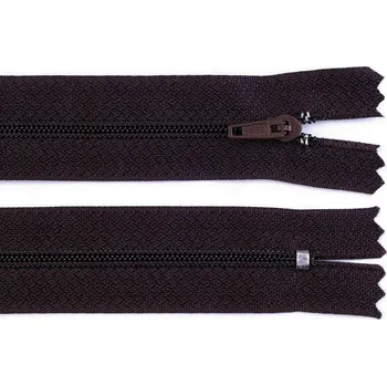 Zip Spirálový zip No 3 délka 45 cm pinlock, malé, 304 hnědá čokoládová
