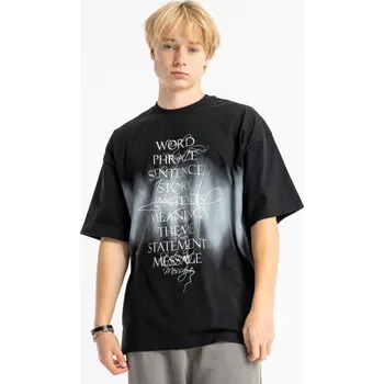 Chlapecké tričko Reporter Young | Chlapecké černé OVERSIZE tričko s potiskem WORDS & MESSAGE - Barva ČERNÁ, Velikost 164 261-0440B-10-100-1
