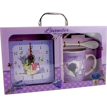 PROHOME - Hrnek, lžička,talířek a hodiny