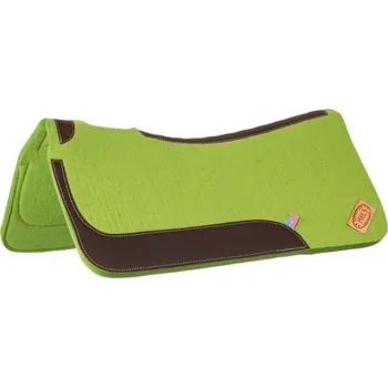 Westernová podsedlová deka POOLS z plsti s koženými vložkami lime 32x32"