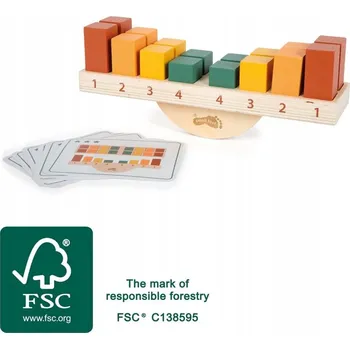 Dřevěná hračka Montessori balanční hra s 16 kostkami Small Foot