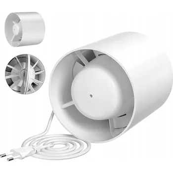 Domácí ventilátor Domácí koupelnový ventilátor do potrubí 100 mm, 130 m³/h, tichý