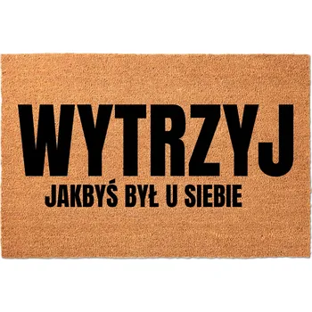 Rohožka KOKOSOVÁ VSTUPNÍ ROHOŽKA PŘED DVEŘE 40X60 - JAKO DOMA (S HUMOREM)