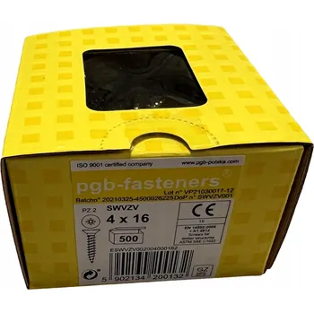 Vrták Šrouby do dřeva PGB 4 x 16 mm, 500 ks