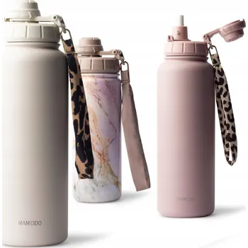 Termoska Termoska 700 ml nerezová ocel, izolovaná, nepropustná, s brčkem, béžová