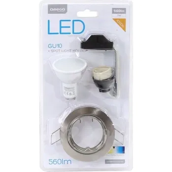 Bodové svítidlo Kulaté niklové bodové svítidlo Omega s LED žárovkou GU10