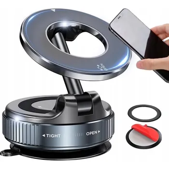MAGNETICKÝ DRŽÁK TELEFONU DO AUTA NA SKLO PALUBNÍ DESKU S PŘÍSAVKOU 360°