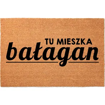 Rohožka KOKOSOVÁ VSTUPNÍ ROHOŽKA PŘED DVEŘE 40X60 VTIPNÁ TADY BYDLÍ