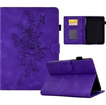 Pouzdro na tablet VSECHNONAMOBIL 57151 ART FLOWER Zaklápěcí pouzdro Amazon Kindle 11. generace 2022 / 2024 fialové