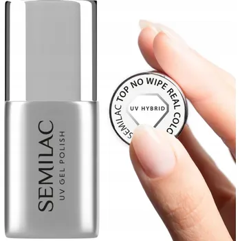 Přípravek na nehty SEMILAC Top pro hybridní laky No Wipe - Real Color 7 ml