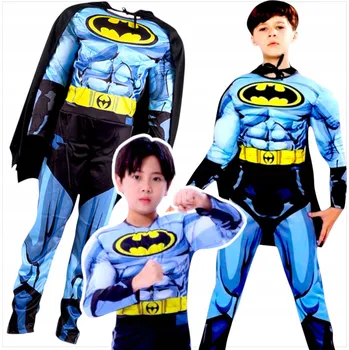 Karnevalový kostým KOSTÝM BATMANA KOSTÝM BATMAN PŘEVLEK NA PLES TLUSTÝ SE SVALY KOMPLET