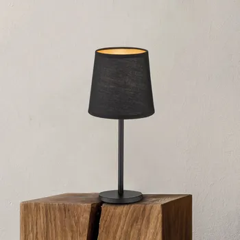 Lampička FISCHER & HONSEL Stolní lampa Rimini, černá, textil, výška 30 cm, E14 černá, zlatá 1 x 25 W