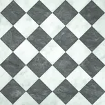 PVC Podlahová Krytina Gumolit 4m Šachovnice Dlaždice Bílo Černé z role NA MÍRU