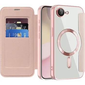 Pouzdro na mobilní telefon Techsuit - Pouzdro SmartMag Book - iPhone 16e - růžové