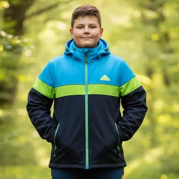 Chlapecká bunda WOLF B2265 Chlapecká softshellová bunda (bez fleesu) modrá/černá (-rubová strana síťovina)