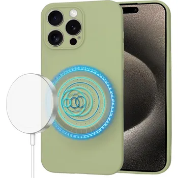 Pouzdro na mobilní telefon Techsuit - SoftFlex MagSafe - iPhone 15 Pro Max - Matcha