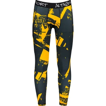 Dámské kalhoty Pánské sportovní legíny dlouhé premium ALTISPORT VOJ/ALM079LEG01 ČERNOŽLUTÁ XXXL