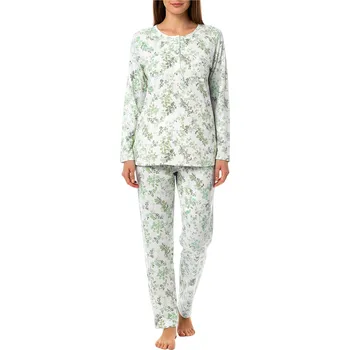 Dámské pyžamo Dámské pyžamo z bavlny – dlouhý rukáv, dlouhé nohavice Zita 2323 M zelená