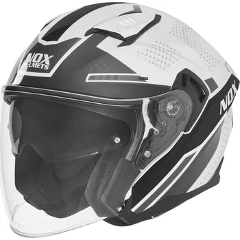 Helma na motorku Otevřená helma na motorku NOX N130 EKTO bílo-černá M
