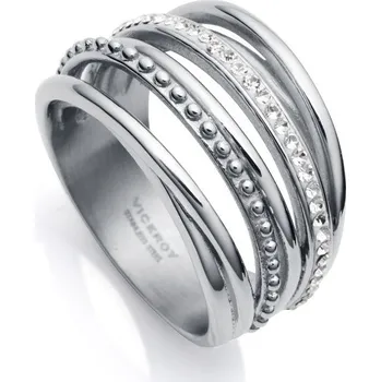 Prsten Výrazný ocelový prsten s kubickými zirkony Chic 75306A01 Viceroy / Obvod: 52 mm - 52 mm