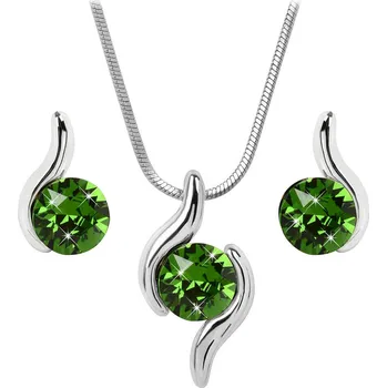 Souprava šperků Slušivá sada náhrdelníku a náušnic Chaton Wave Fern Green Levien