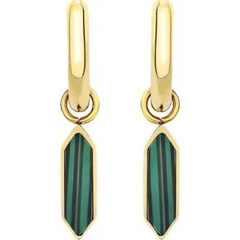 Náušnice Moderní pozlacené náušnice s malachitem Stylize TJ3659 Breil