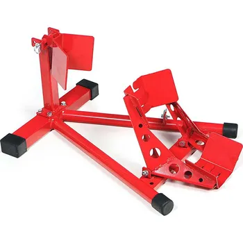 Hever Motocyklový protipojezdový stojan pro uchycení přední pneumatiky, Model 1, červený (TrueTech)