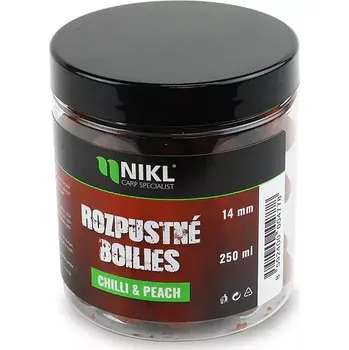 Boilies Nikl Rozpustné boilies Chilli & Peach 250ml - 24mm