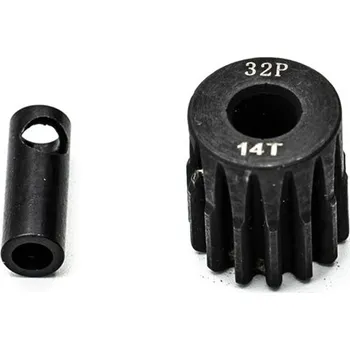 Ocelový motorový pastorek 14 zubů, modul 32DP s 5mm vrtáním a 3,17mm adaptérem