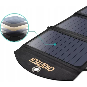 IP kamera SOLÁRNÍ NABÍJEČKA USB SKLÁDACÍ TURISTICKÁ PŘENOSNÁ ČERNÁ