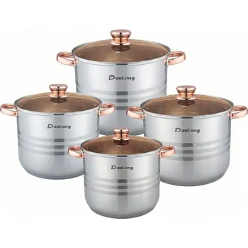 Hrnec Sada hrnců z nerezové oceli, 4dílná, 7,2-13,5 l s funkcí