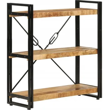 Knihovna Regál na knihy z masivního mangového dřeva a železným rámem, 77x30x80 cm