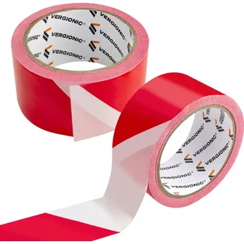 Lepicí páska VÝSTRAŽNÁ PÁSKA BÍLO-ČERVENÁ 50MM 100 METRŮ ZNAČKOVACÍ SILNÁ