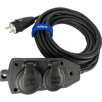 Napájecí kabel Prodlužovací Kabel zahradní Hilark 45 m, 4 ks zásuvek, černý