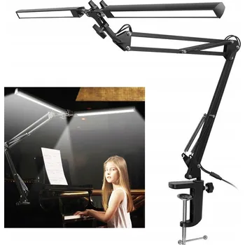 Lampička Dvojitá LED Lampička na Stůl Rýsovací SILNÁ 24W Nastavitelná 3000-6500K