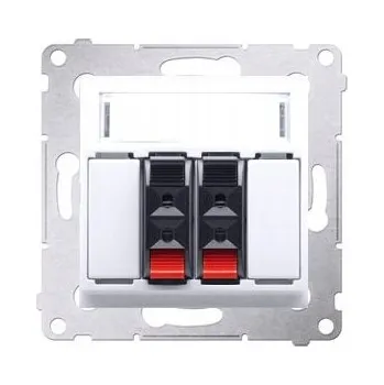 Elektrická zásuvka Dvojitá reproduktorová zásuvka do zdi DGL32.01/11 Kontakt-simon 54 bílá