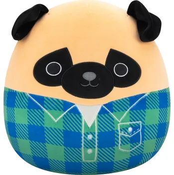 plyšák Squishmallows Mops ve flanelové košili - Prince, 30 cm