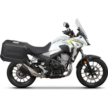 Zavazadlo na motocykl Kompletní sada bočních černých hliníkových kufrů SHAD TERRA BLACK 36L/36L , včetně montážní sady SHAD HONDA CB 500 X