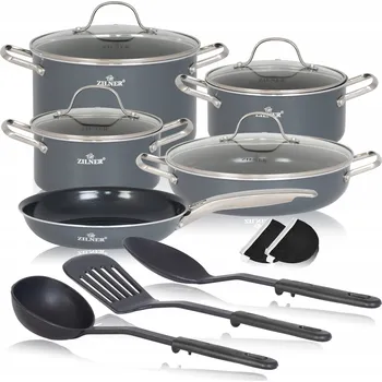 Sada nádobí Sada hrnců Zilner GREY SERIES hliníková 14 ks