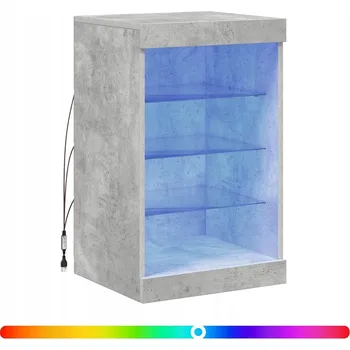 Komoda Moderní komoda s LED osvětlením, šedá betonu, 41x37x67 cm