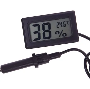 Vestavný digitální LCD teploměr a vlhkoměr T245 Černá