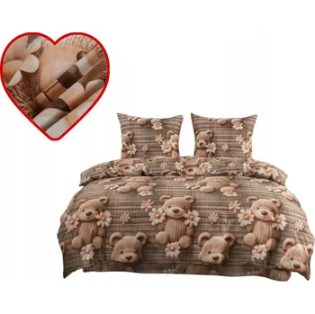 Povlečení Povlečení 160x200 BAVLNĚNÝ SATÉN 2 Povlaky na polštáře MEDVÍDCI