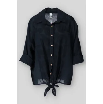 Dámská halenka Košile propínací s výšivkou DM 61884 barva: černá