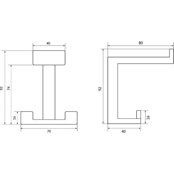 Nábytkové kování Věšák Kara L - Bílá lesklá