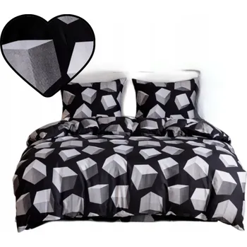 Povlečení Povlečení 160x200 BAVLNĚNÝ SATÉN 2 ŠEDÉ KOSTKY