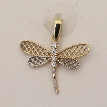 Přívěsek Zlatý přívěsek se zirkony vážka 2718LOT (585/1000) 0.75 g