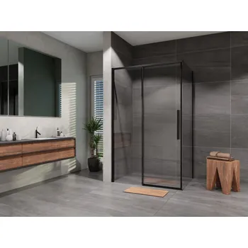 Lansanit - Sprchový kout obdélník posuvný Alvaro 1100x900, černá, čiré sklo LAN03057/LAN05035