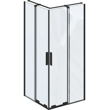 Ravak Roll sprchový kout 90x90 cm čtvercový černá matný/průhledné sklo X14V70300Z1